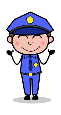 Utanç Feeling-Retro COP polis vektör Illustration