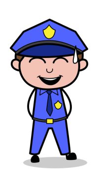 Çok mutlu-Retro polis polis vektör Illustration
