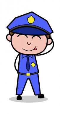 Suçluluk Feeling-Retro COP polis vektör Illustration