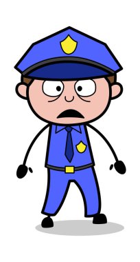 Sürpriz yüz-Retro polis polis vektör Illustration