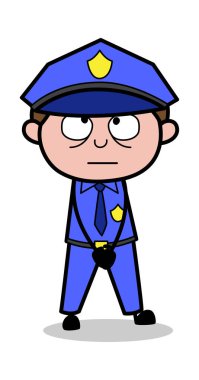 Rolling Eyes-Retro COP polis vektör Illustration