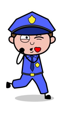 Lovely-Retro polis polis vektör Illustration