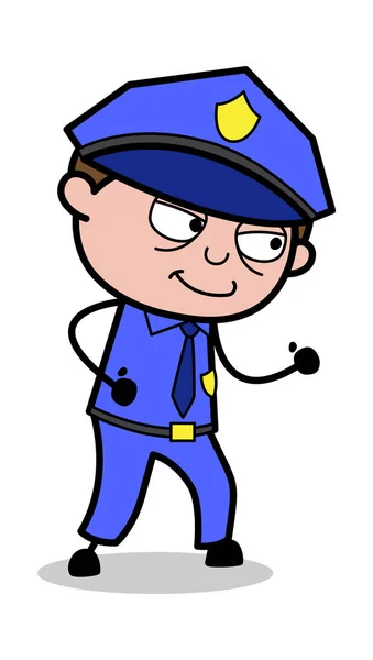 Po-retro COP policjant wektor ilustracja — Wektor stockowy