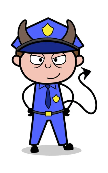 Evil-Retro polis polis vektör Illustration — Stok Vektör