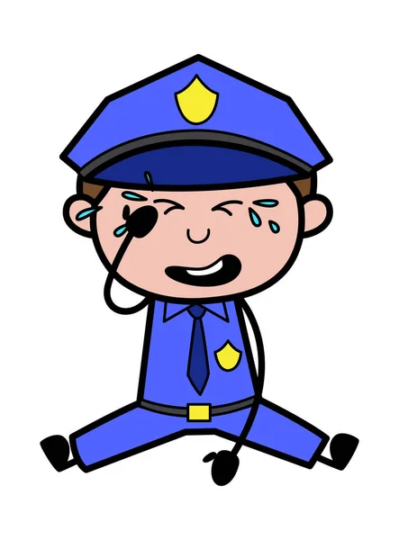 Crying - Retro Cop Policeman Vector Illustration — Stock Vector