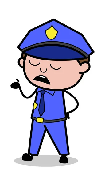 Don 't Know - Retro Cop Policeman Vector Illustration — стоковый вектор