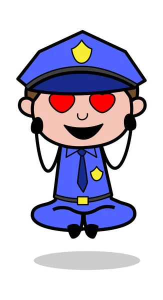 Tomber amoureux - Retro policier policier vectoriel Illustration — Image vectorielle