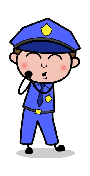 Sensazione incantevole - Retro poliziotto poliziotto vettoriale illustrazione — Vettoriale Stock