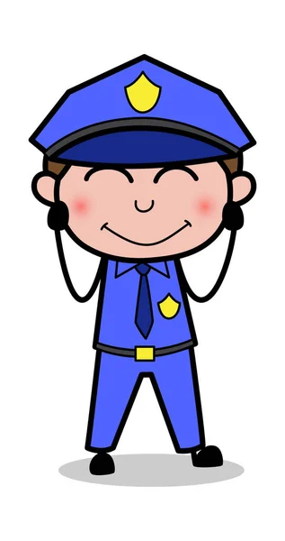 Rubor - Policía de policía retro Vector Ilustración — Vector de stock