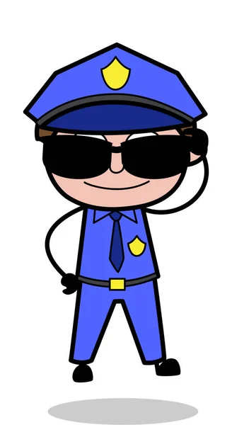 Modern livsstil-retro COP polis vektor illustration — Stock vektor