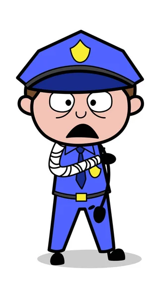 Handbruch - Retro Cop Polizist Vektor Illustration — Stockvektor