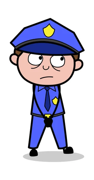 Innocent - Retro Cop Policeman Vector Illustration — Stock Vector