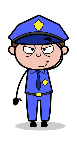 Salute - Retro Cop Policeman Vector Illustration — Stock Vector