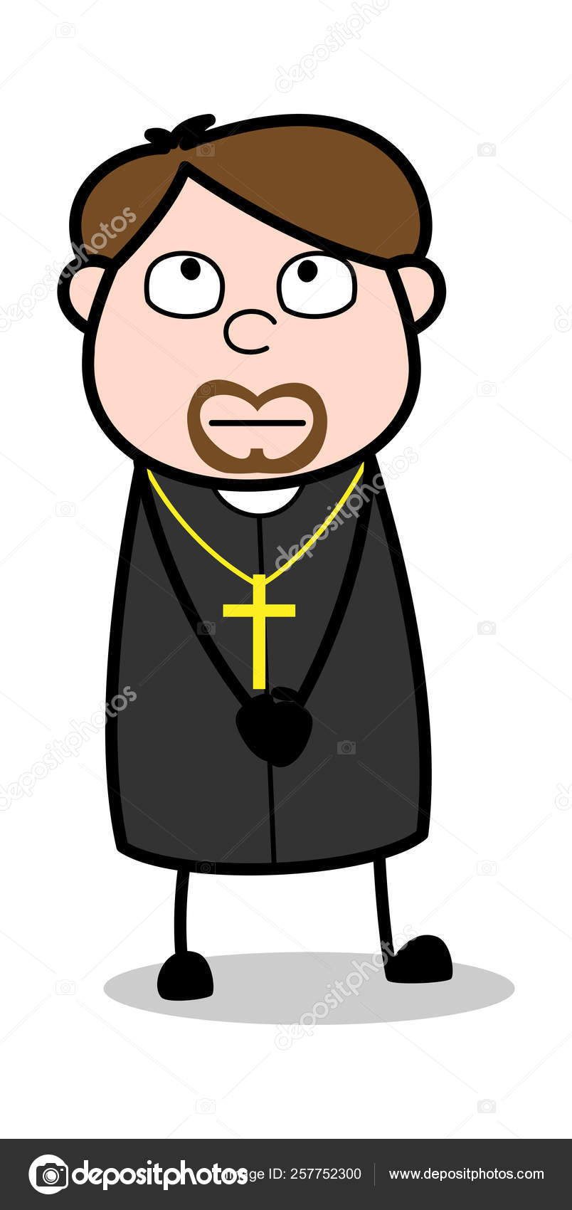 Memorering - Tegneserieprest - Religiøs vektorbeskrivelse stockvektor ©  lineartist #257752300, image size:804x1700