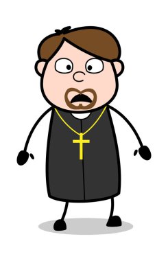 Merak-karikatür Priest dini vektör Illustration