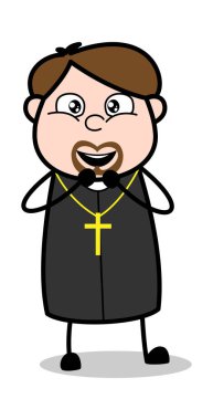 Heyecanlı-karikatür Priest dini vektör Illustration