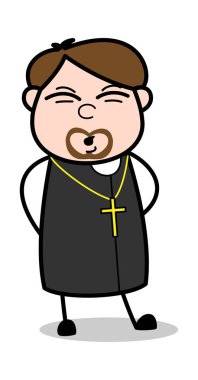 Vücut Pain-karikatür Priest dini vektör Illustration