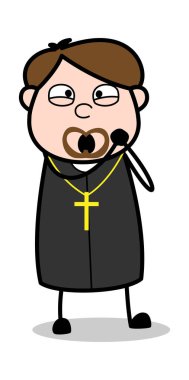 Sevgi dolu-karikatür Priest dini vektör Illustration
