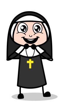 Umutlu-karikatür Rahibe Lady Vector Illustration
