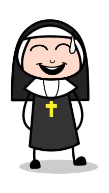Gülen Ifade-karikatür Rahibe Lady Vector Illustration