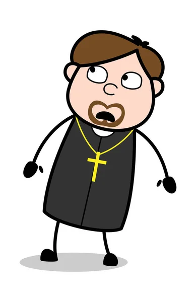 Martwi-kreskówka kapłan religijny wektor ilustracja — Wektor stockowy