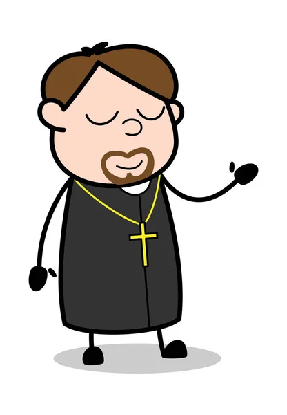Napping-kreskówka kapłan religijny wektor ilustracja — Wektor stockowy