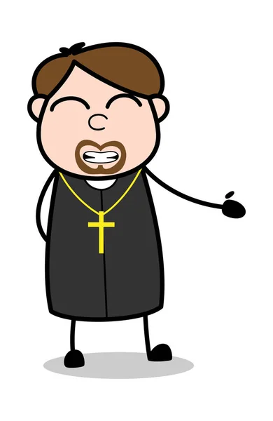 Disgusting - Cartoon Priest Religious Vector Illustration — Stock Vector