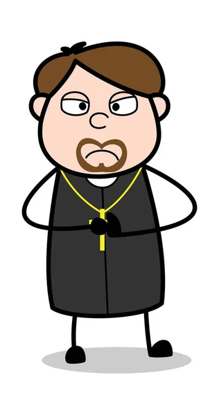 Made a Mistake - Cartoon Priest Religious Vector Illustration — Stock Vector