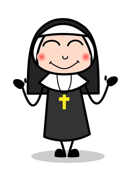 Rubor - Desenhos animados Nun Lady Vector Ilustração —  Vetores de Stock