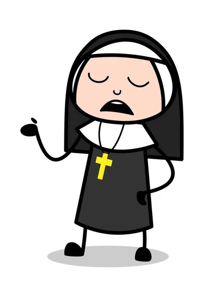 Megismerhetetlen-Cartoon Nun Lady Vector illusztráció — Stock Vector