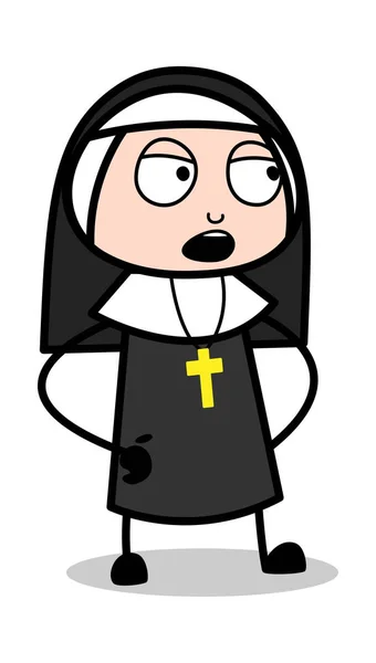 Conversazione - Cartoon Nun Lady Vector Illustrazione mbH — Vettoriale Stock