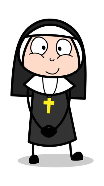 希望-卡通修女女士向量插图 — 图库矢量图片