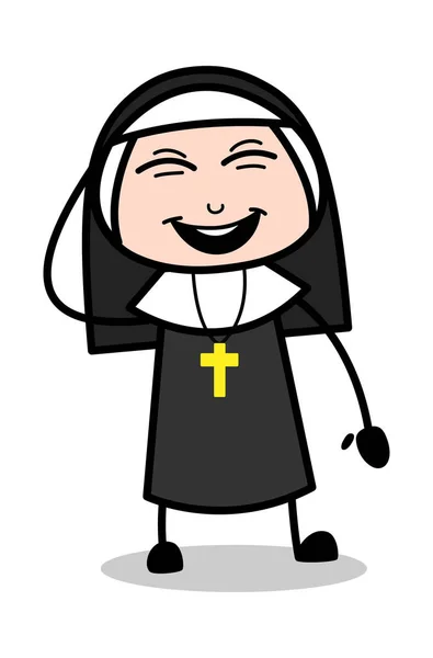 Drôle - Dessin animé Nonne Lady Vector Illustration — Image vectorielle