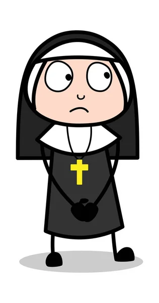 Guiltless - Cartoon Nun Lady Vector Illustrazione mbH — Vettoriale Stock