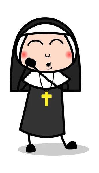 Liebenswert - Cartoon Nonne Dame Vektor Illustration � � � � � � � — Stockvektor