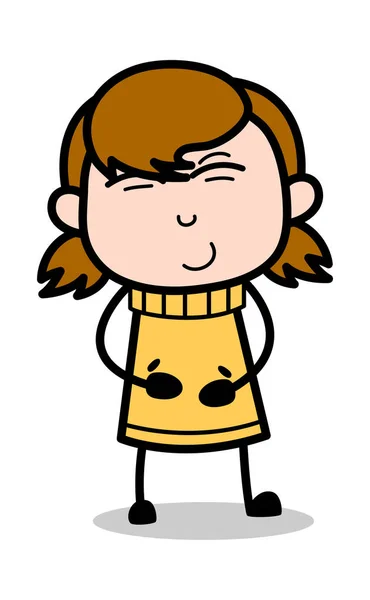 Säure - Retro Cartoon Mädchen Teenager Vektor Illustration — Stockvektor