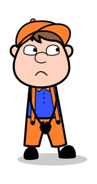 Masum - Retro Carpenter İşçi Vektör İllüstrasyonu