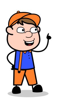 Reminisce - Retro Karikatür Marangoz İşçi Vektör İllüstrasyon