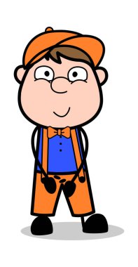 Şirinlik - Retro Carpenter İşçi Vektör İllüstrasyonu