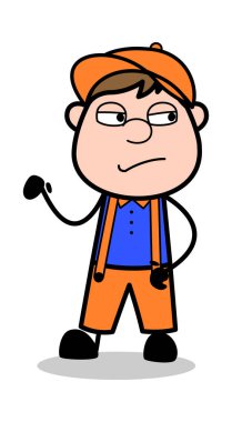 Tavır - Retro Cartoon Carpenter Worker Vector Illustration