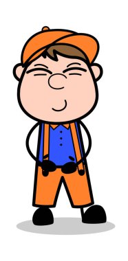 Gıdıklama - Retro Carpenter İşçi Vektör İllüstrasyonu