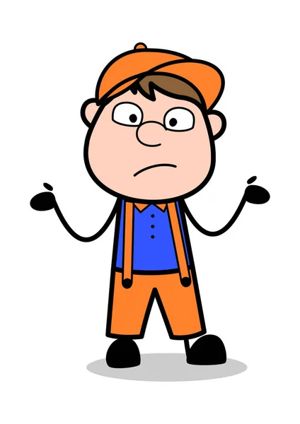 Okänd - Retro Cartoon Carpenter Worker Vector Illustration " — Stock vektor