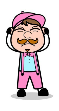 Gürültü - Retro Delivery Man Satıcı Vektör İllüstrasyon