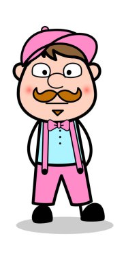 Duygu Utangaç - Retro Delivery Man Satıcı Vektör İllüstrasyon