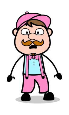 Dehşete - Retro Delivery Man Satıcı Vektör İllüstrasyon