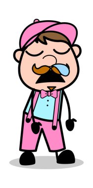 Uyurken Burun Akıntısı - Retro Delivery Man Satıcı Vektör I