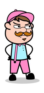 Çok Hayal kırıklığına - Retro Delivery Man Satıcı Vektör Illustratio