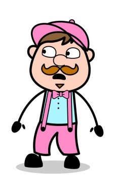 Korkmuş - Retro Delivery Man Satıcı Vektör İllüstrasyon