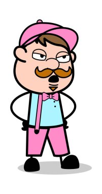 Tartışma - Retro Delivery Man Satıcı Vektör İllüstrasyon