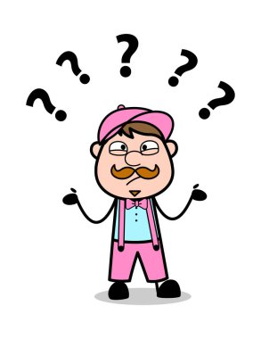 Karışıklık - Retro Delivery Man Satıcı Vektör İllüstrasyon